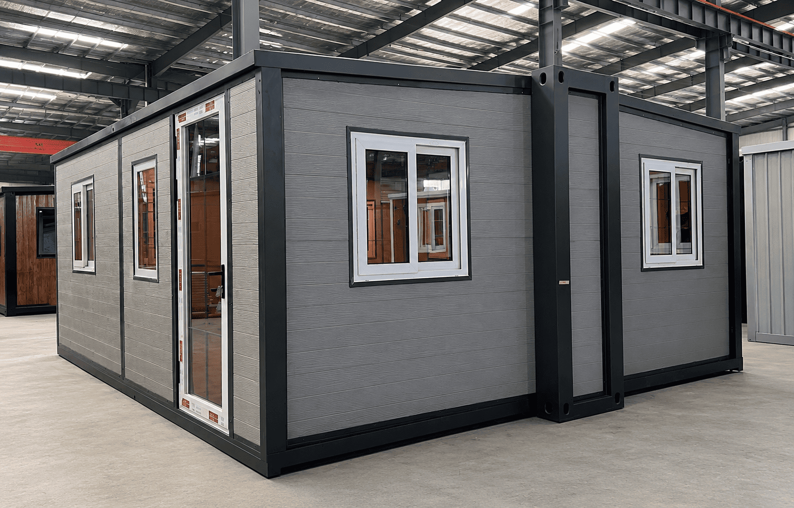 Casa Box 20ft F700 Casa container espandibile | Pod per ufficio grigio contemporaneo