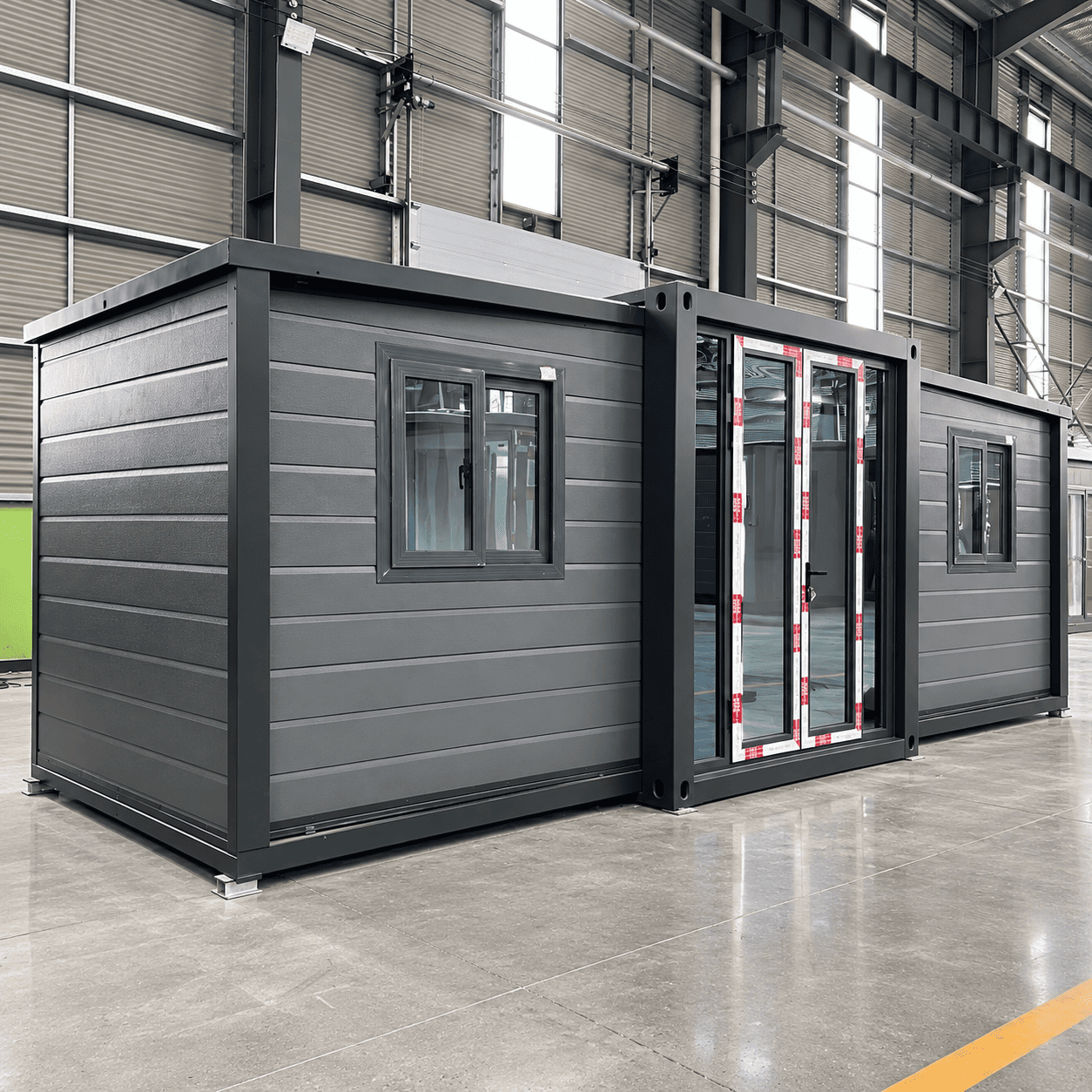 Casa container espandibile nera da 10 piedi Casa Box per ufficio container
