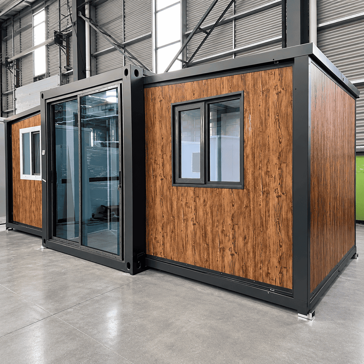 Casa container espandibile da 10 piedi Casa Box | Cabina con porta scorrevole in legno