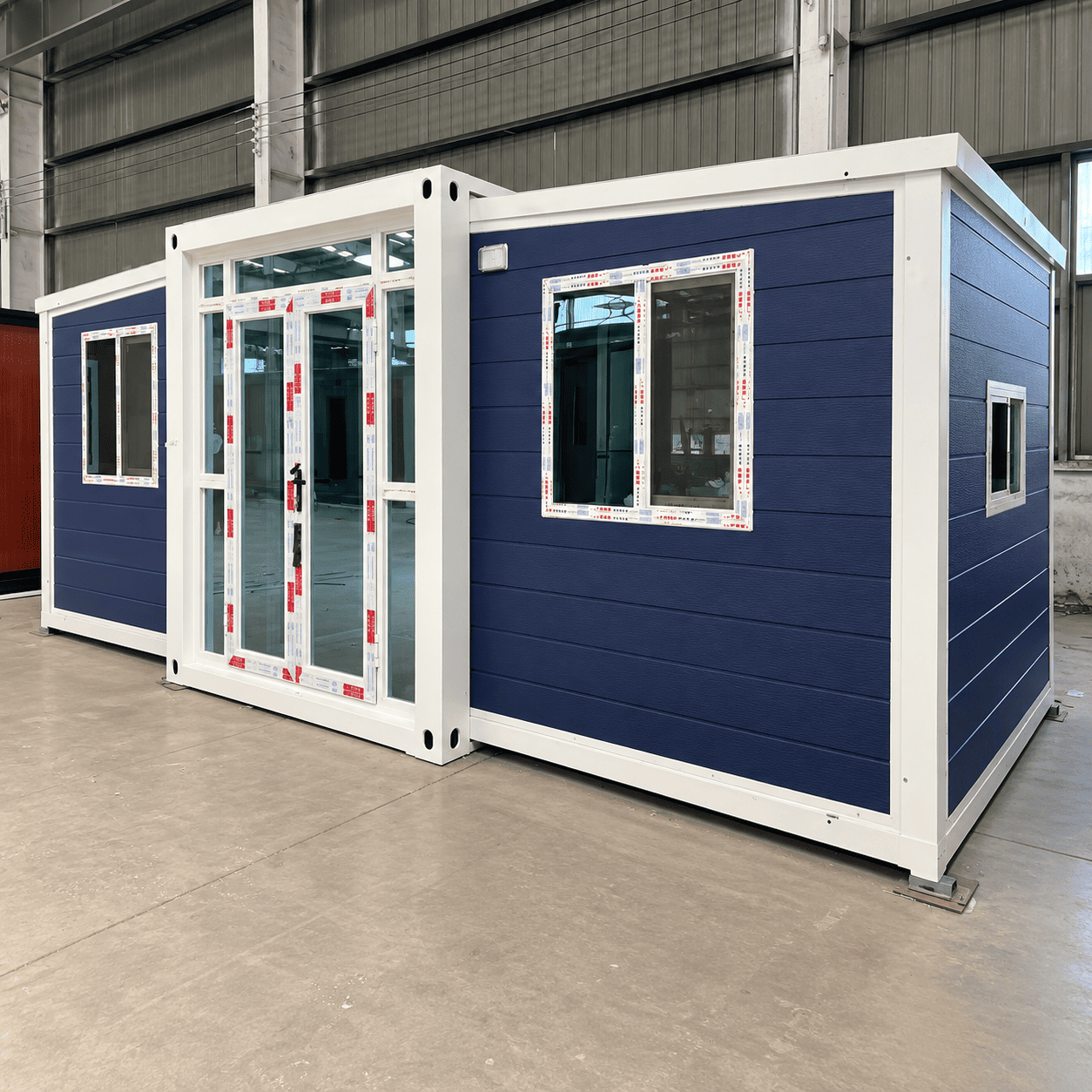 Casa container espandibile da 10 piedi Casa Box | Baccello costiero moderno blu navy